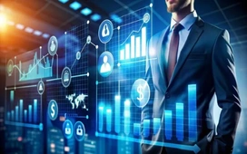 Finance professional reviewing AI-powered accounting analytics dashboards – how AI is transforming finance in 2024