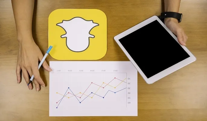 Tablet, line graph, and workspace tools on a desk, representing advanced tips to boost efficiency in Google Colab for data analysis, machine learning, and AI projects.
