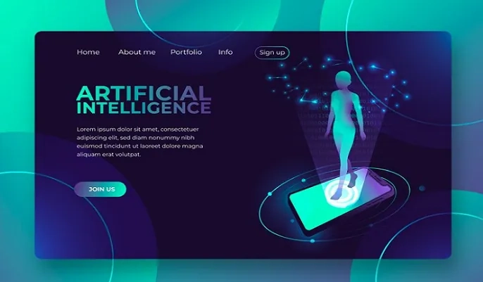 Artificial intelligence interface on a digital ad screen – explore how AI and advertising improve campaigns with OHSC