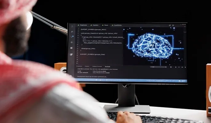 Cybersecurity analyst viewing AI threat detection on a monitor – how artificial intelligence enhances security