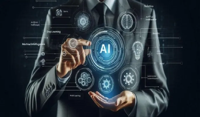 Business professional using AI marketing interface – how artificial intelligence is transforming digital marketing