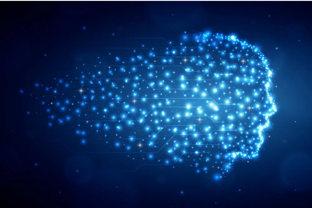 Digital illustration of a glowing neural network forming a human brain shape, representing convolutional neural networks and deep learning concepts.
