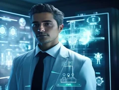 Healthcare professional in AI-powered medical setting – exploring the role of artificial intelligence in modern healthcare