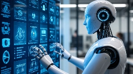 AI-enhanced remote team collaborating through digital tools and shared dashboards, illustrating OHSC’s AI in Remote Teams short course.