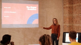 Cloud-based AI model training dashboard on a laptop, representing OHSC’s free Amazon SageMaker training course.