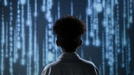 Person viewing digital data stream – explore AI tools and strategies in public relations with OHSC online course