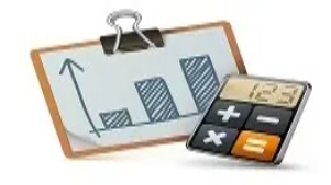 A calculator beside a clipboard with a rising bar chart, representing core financial recording and analysis skills taught in Level 4 bookkeeping diplomas.