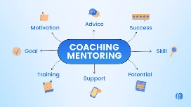 Manager coaching a team member using AI-driven insights and digital tools, representing OHSC’s Coaching and Mentoring in AI Contexts course.