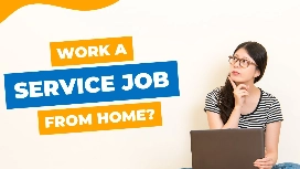 Customer service professional working from home on a laptop – learn customer service skills with free work from home courses