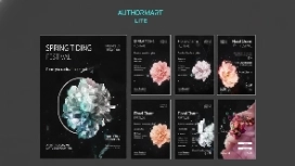 AI-generated Instagram post templates with floral digital designs, representing OHSC’s free Insta AI social media course.