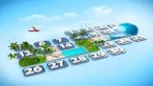 A stylised calendar-like layout with transport icons, tropical destinations and a plane, representing basic logistics planning concepts taught in Level 2 courses.