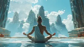 Two professionals reviewing project plans outdoors, symbolizing how AI tools support mindful focus, calm decision-making, and balanced awareness in modern work