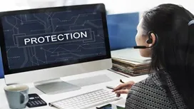 Professional communicating online while building networking and professional relationships in a modern digital workplace