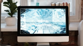 Modern desktop workspace for online learning – study personal efficiency and productivity short course with OHSC