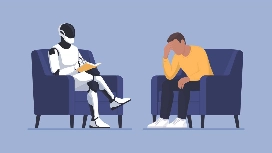 Positive psychology and AI well-being concept with uplifting human-tech visuals, representing OHSC’s Positive Psychology AI course.