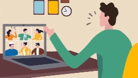 Remote digital marketer collaborating online through video calls – learn digital marketing skills with free remote work courses