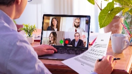 Professional attending a virtual job interview from home – explore remote employment opportunities with free online courses