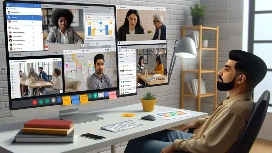 Remote project manager coordinating virtual teams through digital dashboards – learn project management skills with free online courses