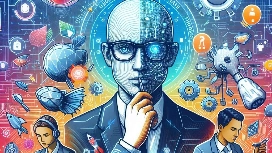 Leader using AI insights to plan strategy and long-term goals, representing OHSC’s Strategic Thinking in an AI World course.